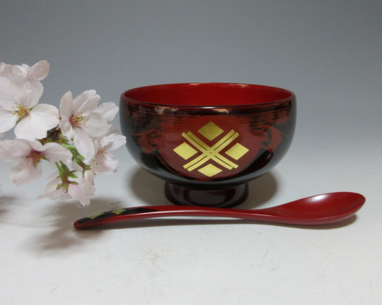 Hidehira-nuri Lacquerware Bowl with Spoon