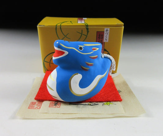 Blue Papier-mâché Dragon Bell #2