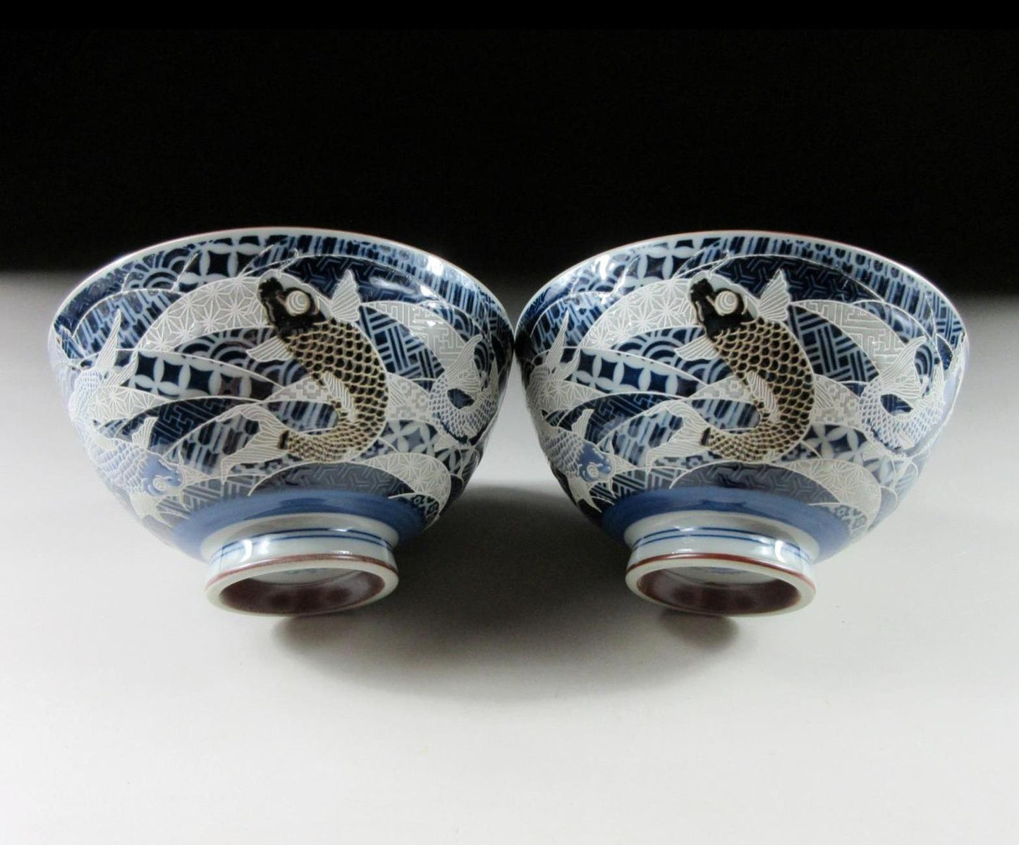 Mino-ware Koi Bowl Pair #1