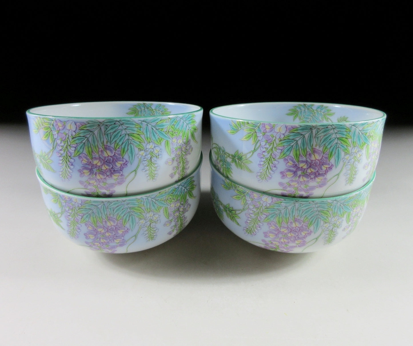 Fukagawa Porcelain Wisteria Tea Cups