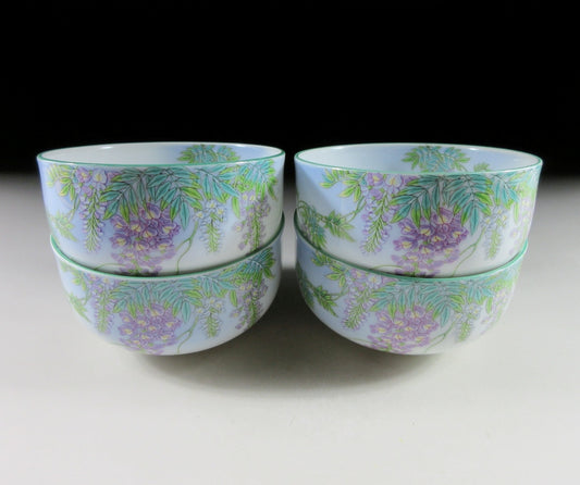 Fukagawa Porcelain Wisteria Tea Cups