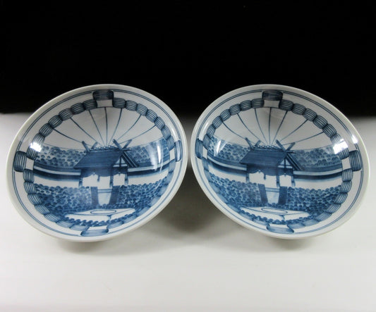 Pair of Arita-ware Sumo Ring Plates