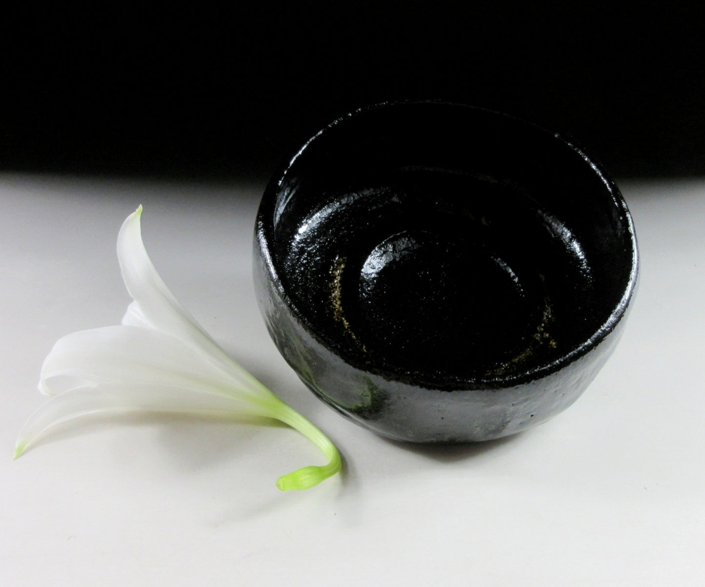 Sasaki Shoraku Black Raku Hira Chawan