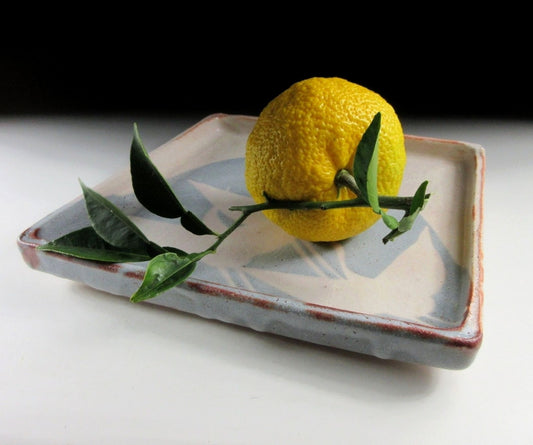Andou Hidetake Shino Glaze Crane Plate
