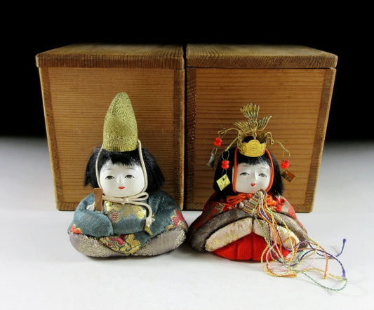 Pair of Kimekomi Hina Ningyo