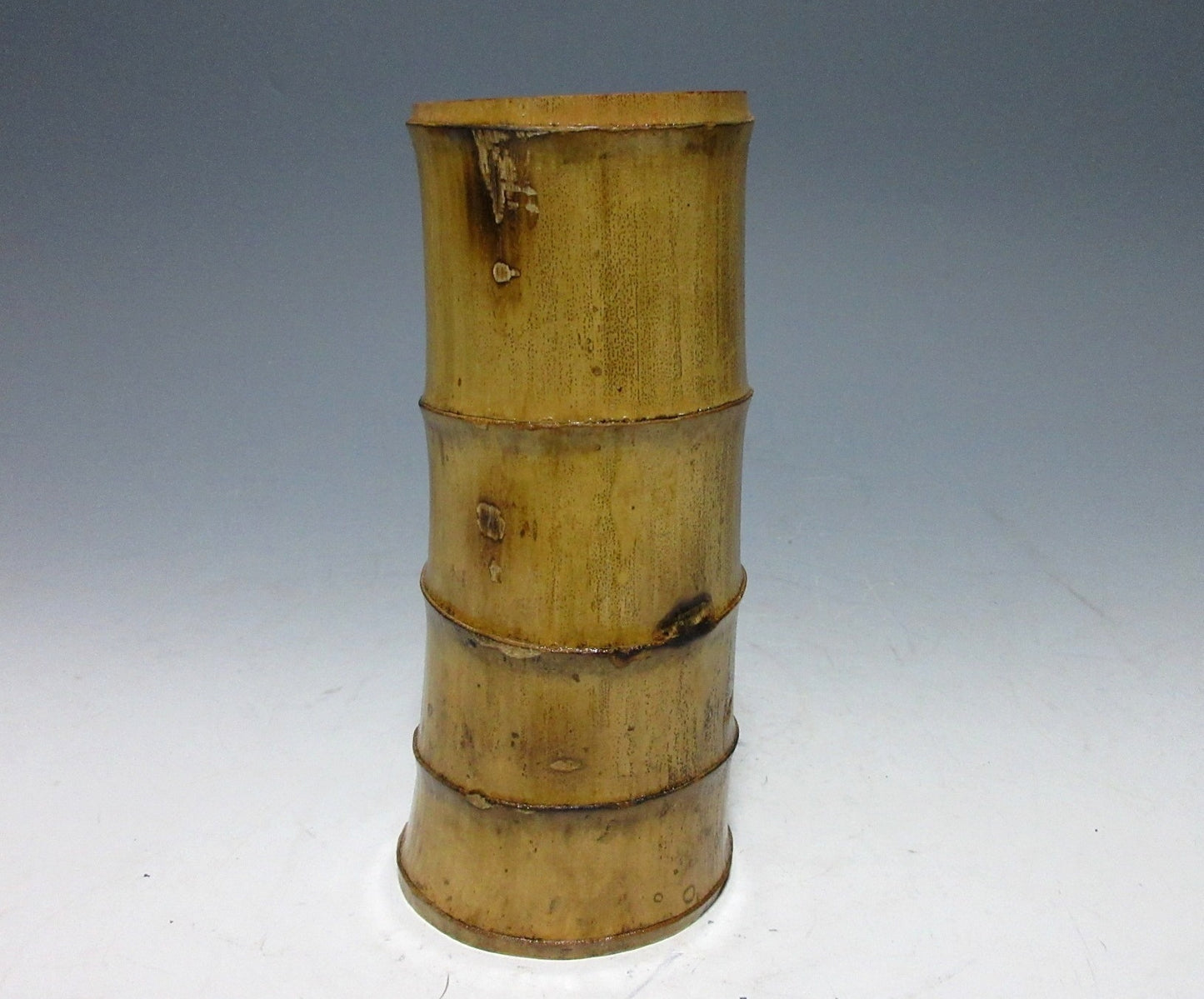 Japanese Bamboo Vase with Red Lacquer Interior