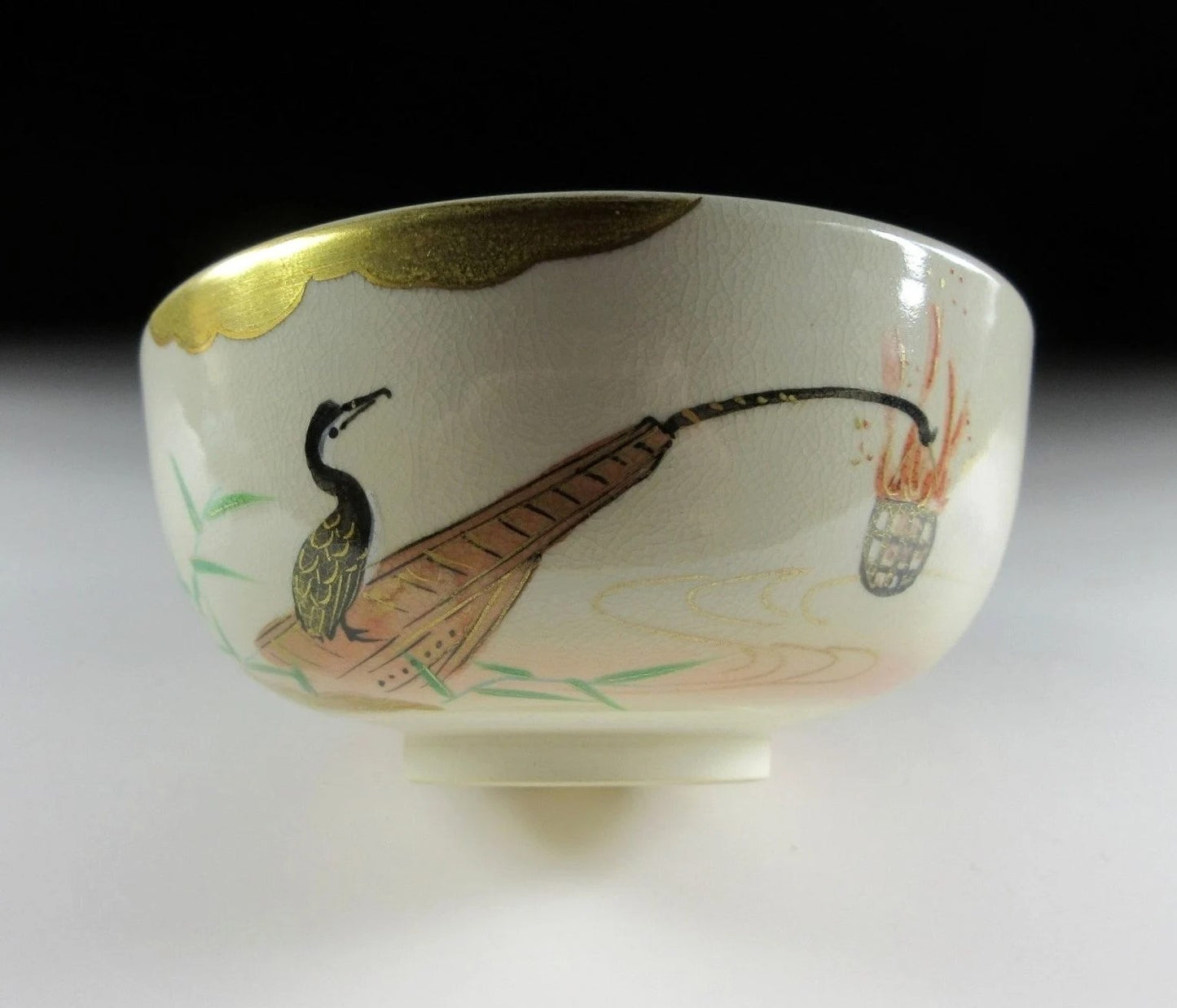 Kyo-ware Cormorant Chawan #2