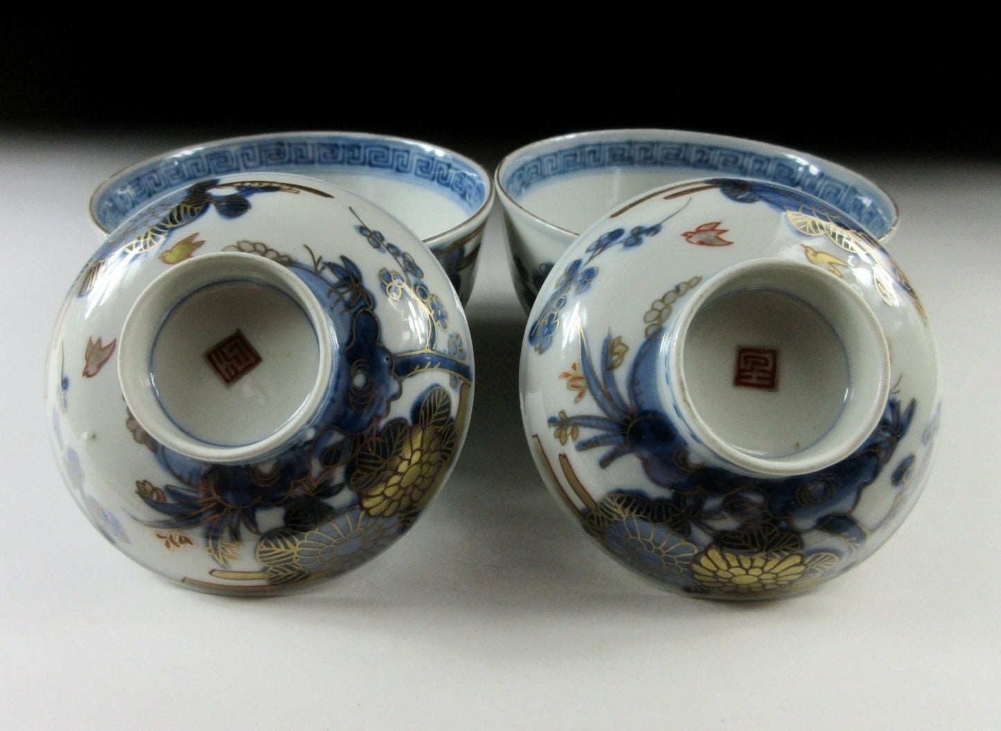Antique Imari Lidded Bowls