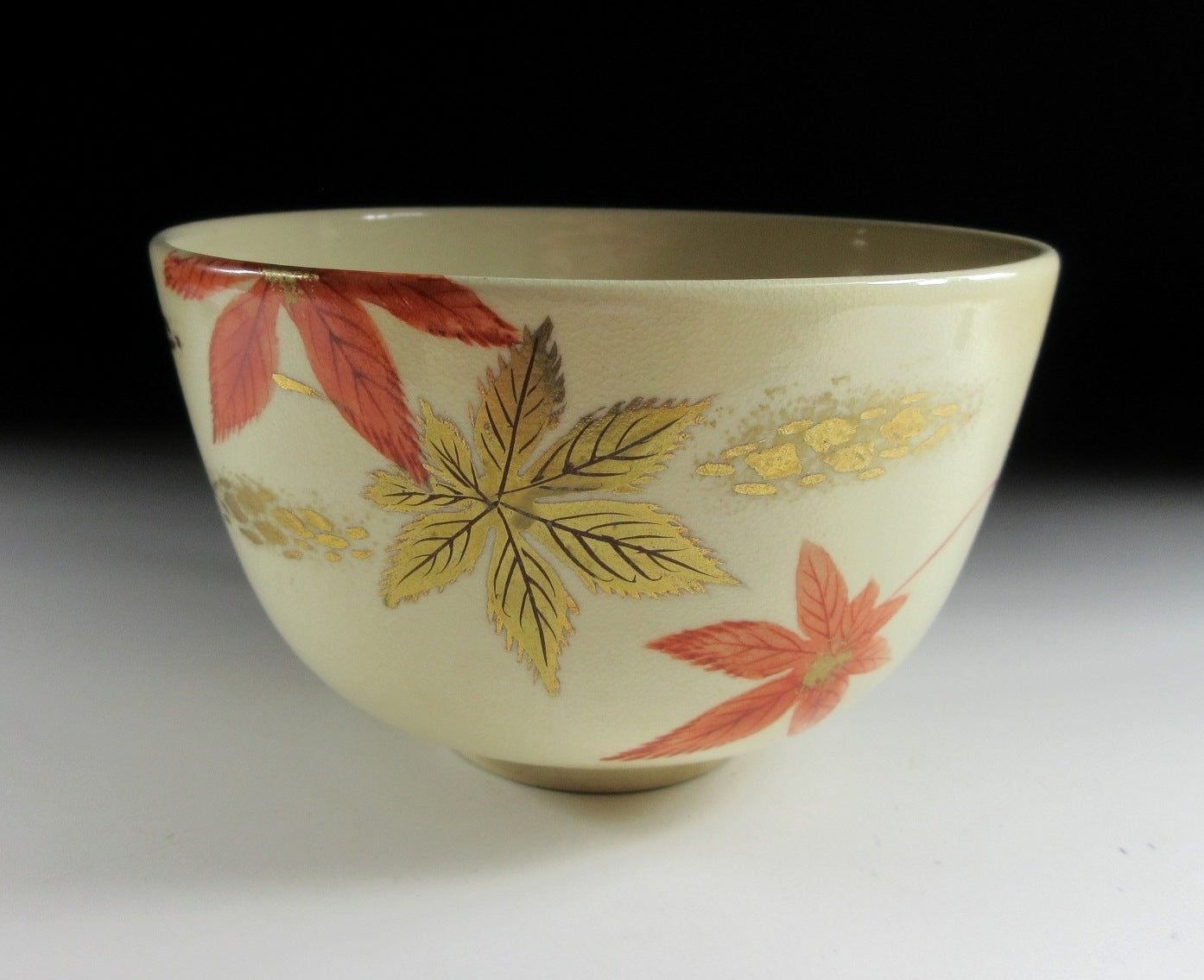 Kyo-ware Momiji Leaf Chawan