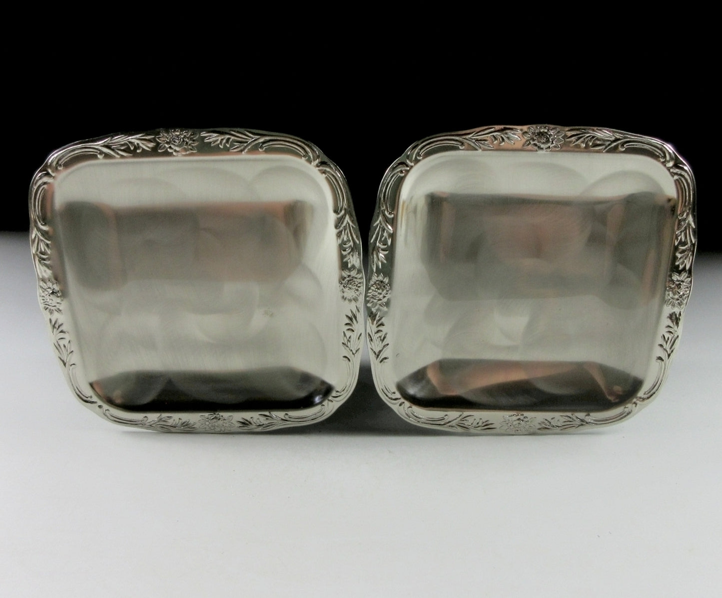 Pair of Swirl Brushed Vanity Trays/Plates