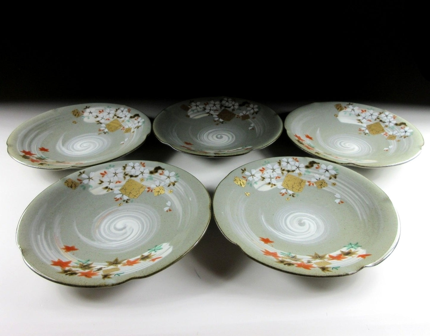 Set of Five Mino-ware Plates