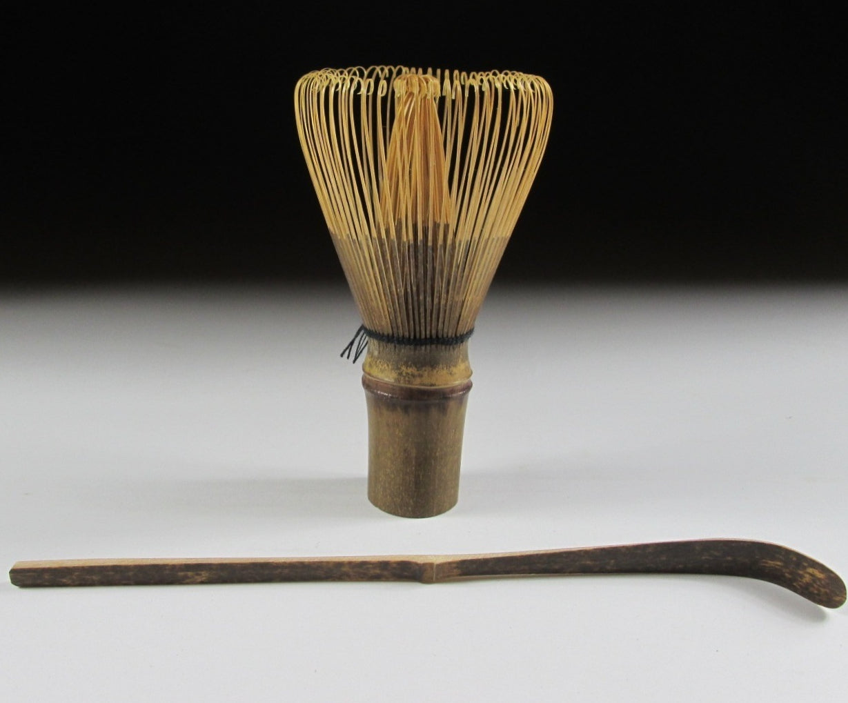 Black Bamboo Chasen and Chashaku Set