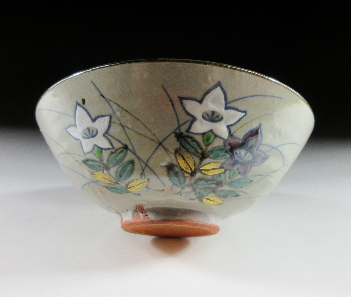 Okada Kazan Awata-ware Bellflower Chawan