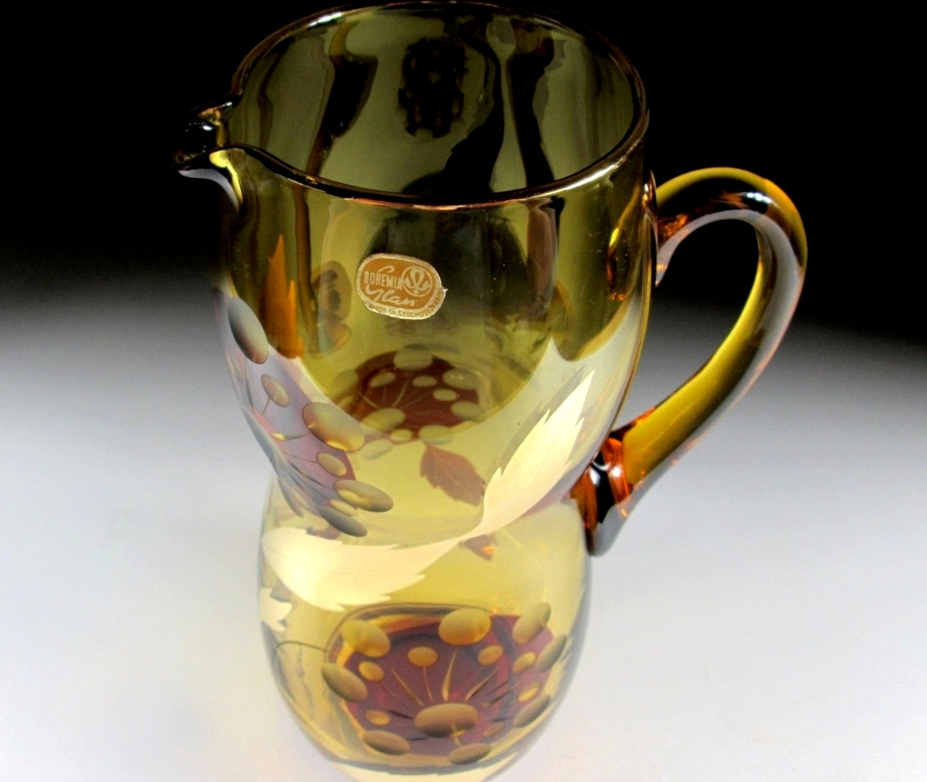 Bohemian Glass Pitcher