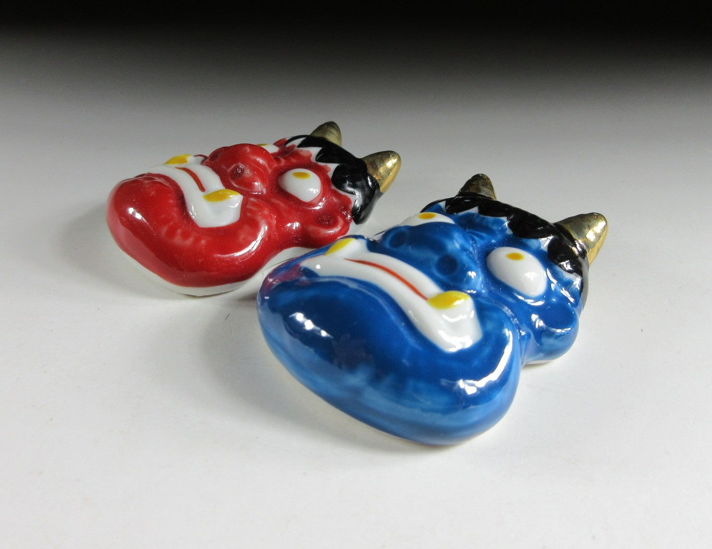 Pair of Setsubun Oni Hashioki Chopstick Rests
