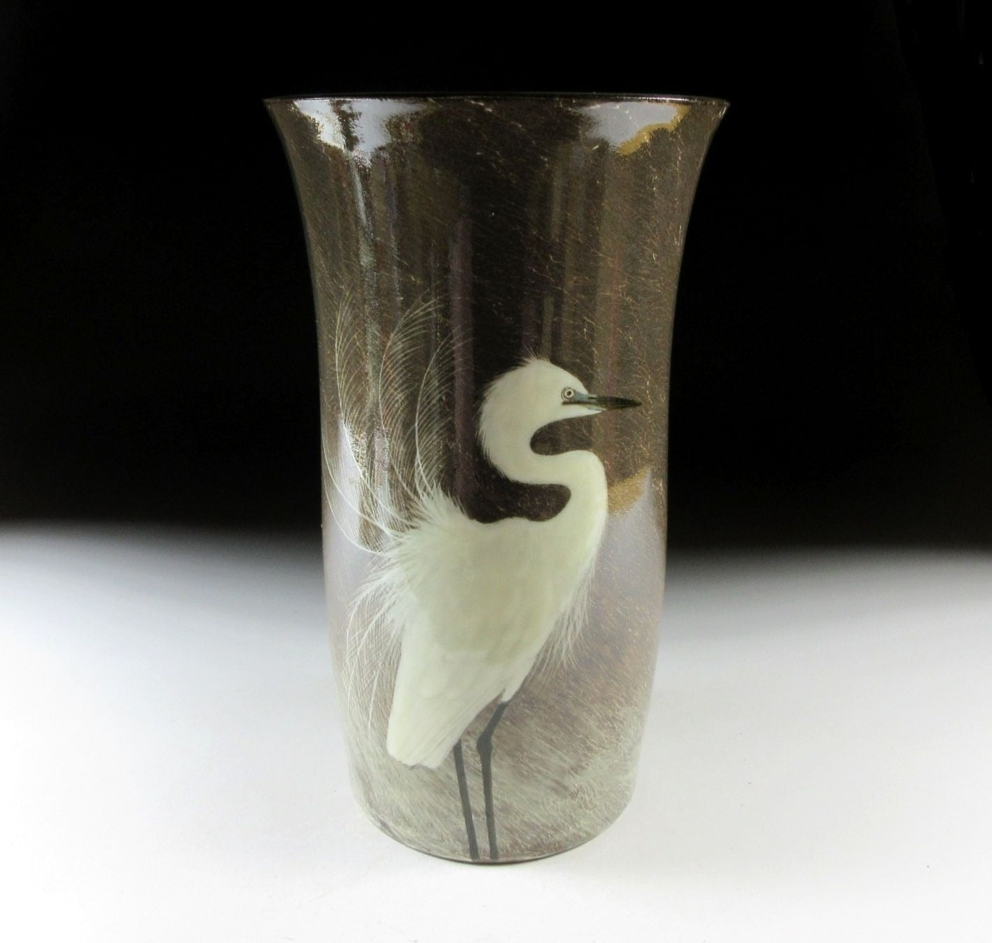 Maeda Taishou Utsutsugawa-ware Egret Vase