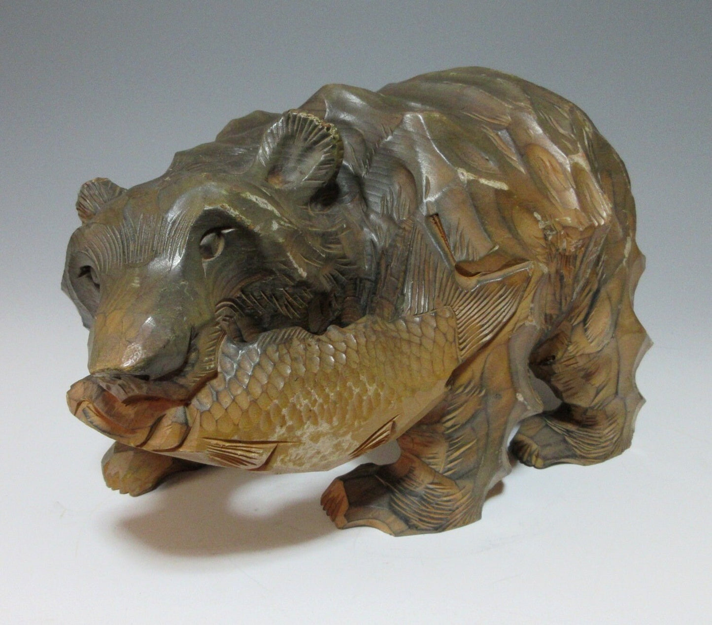 Vintage Hokkaido Bear with Wooden Board
