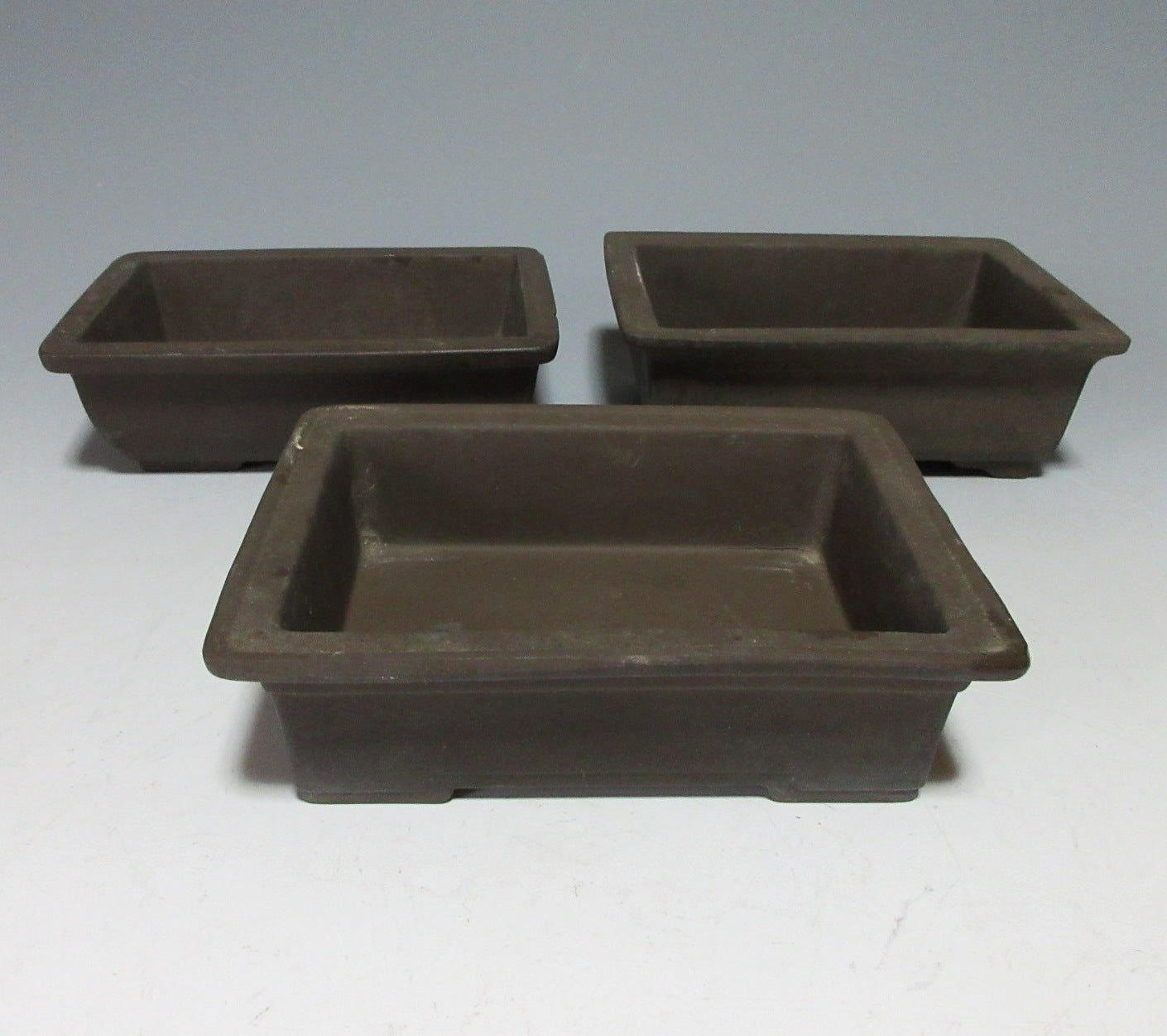 Set of Three Tokoname Bonsai Planters