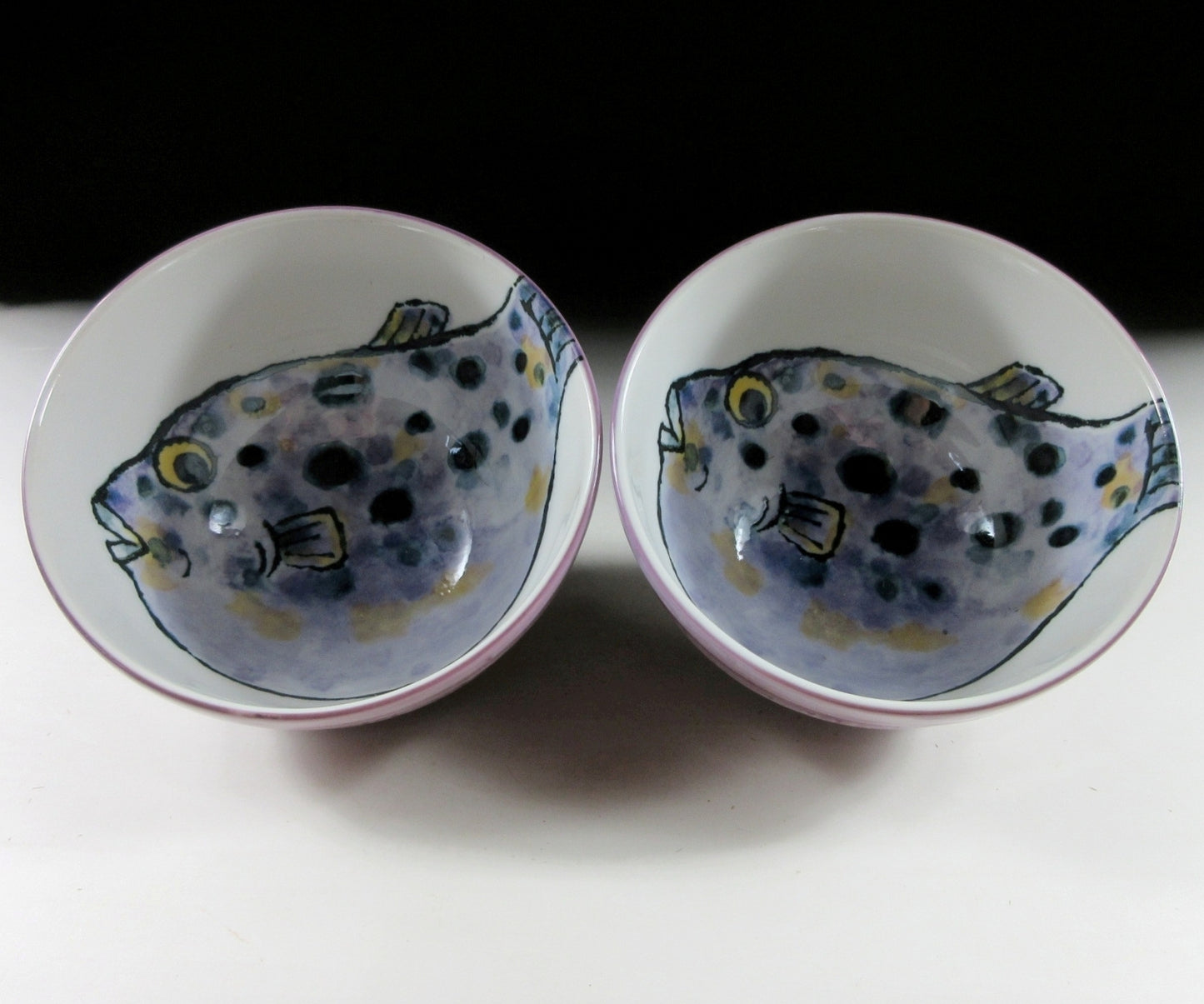 Pair of Seido Gama Fugu Bowls