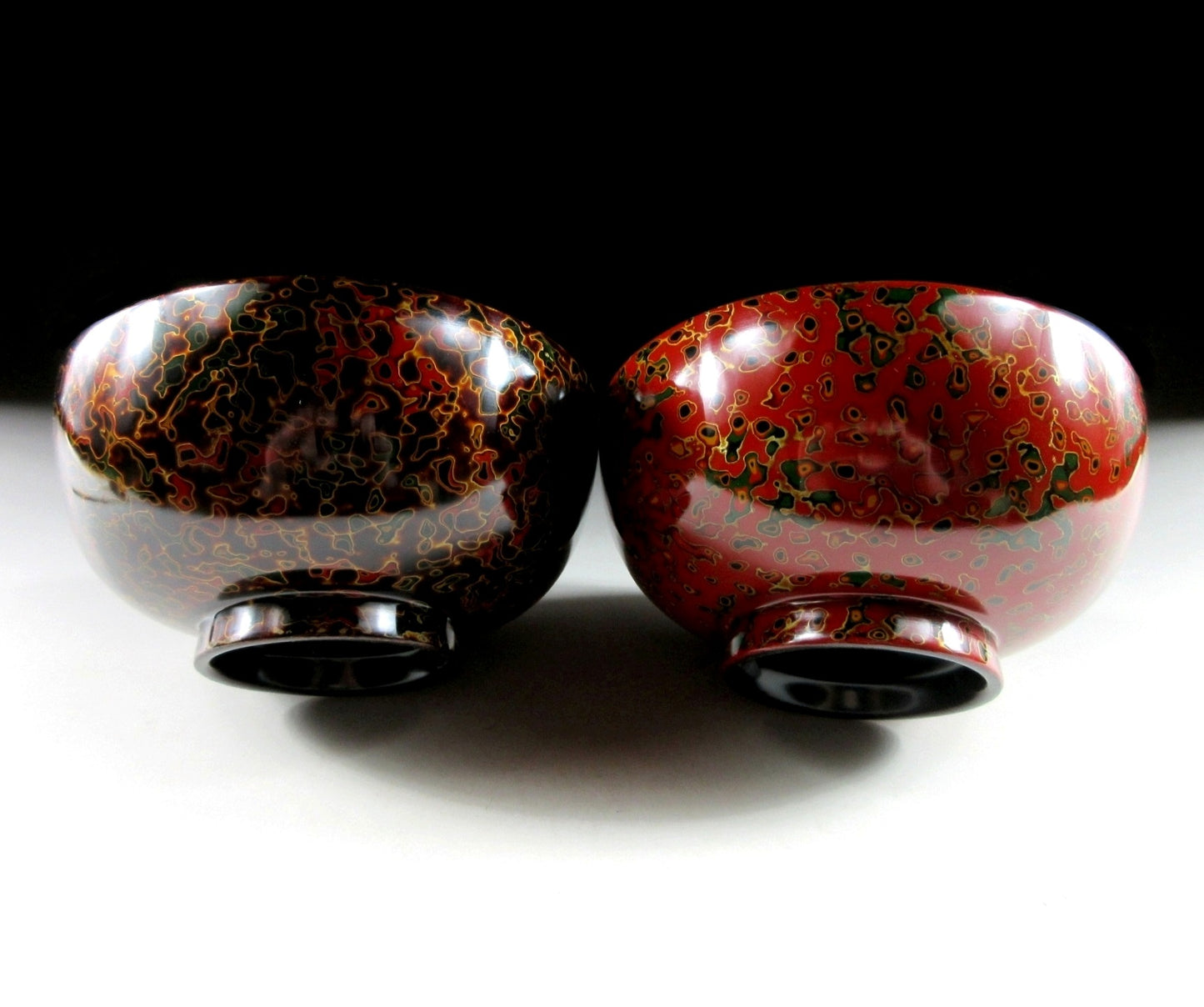 Pair of Tsugaru Lacquerware Bowls