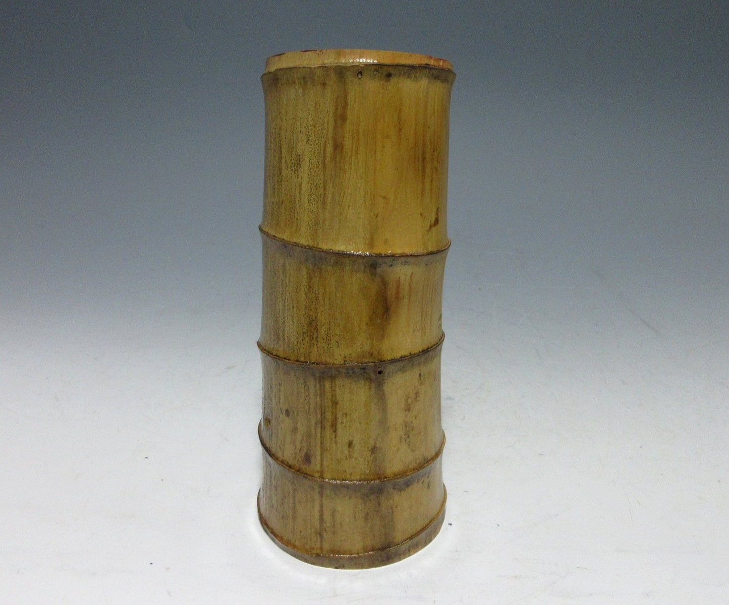 Japanese Bamboo Vase with Red Lacquer Interior