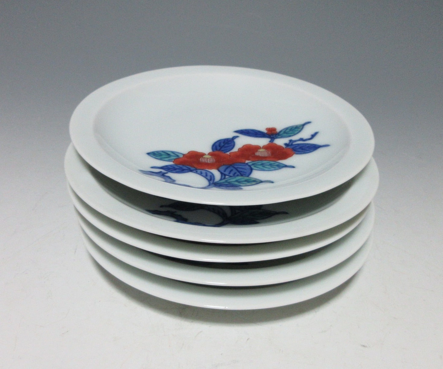 Imaizumi Imaemon XIII Iro-Nabeshima Tsubaki Plates
