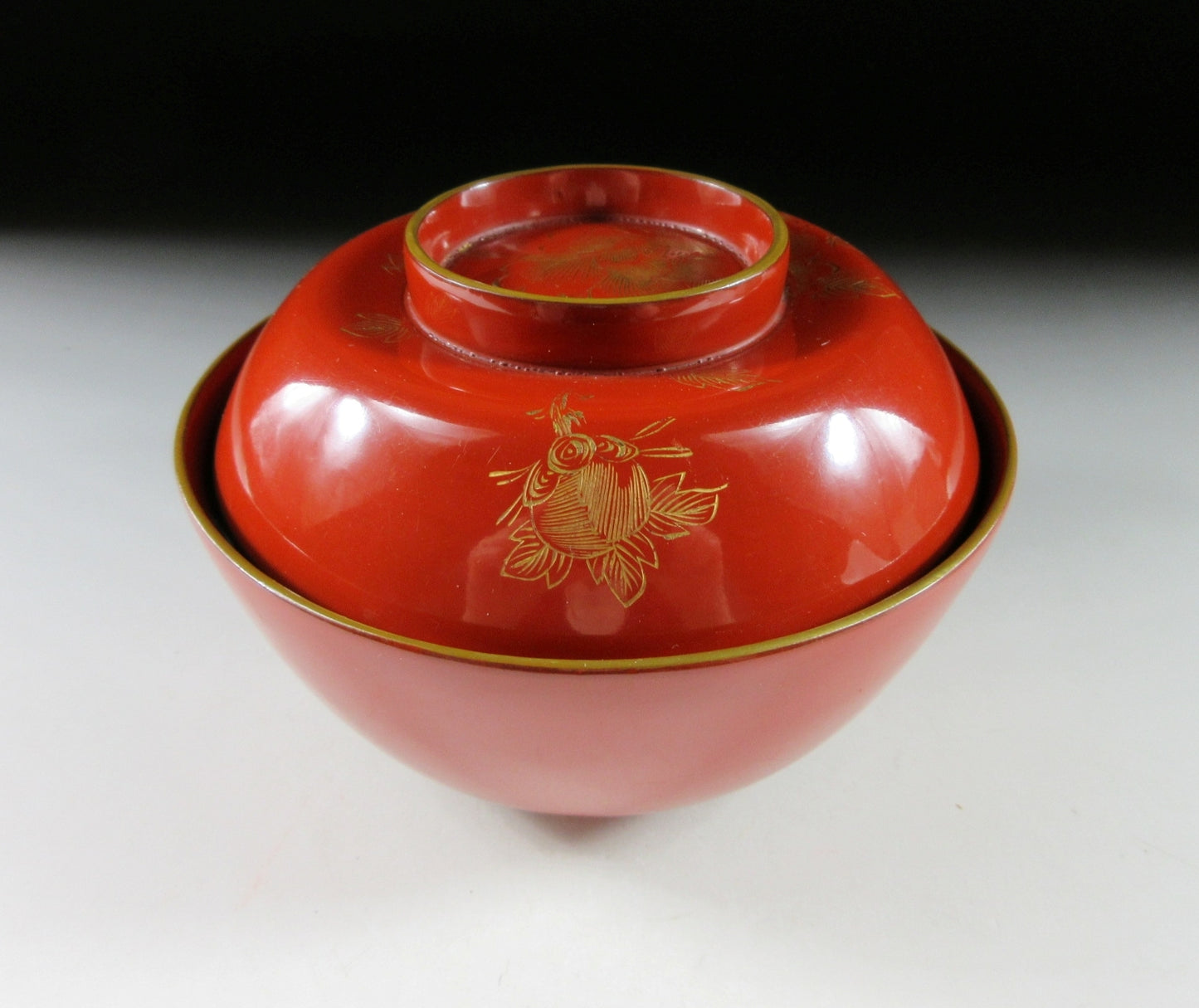 Lacquer Bowl with Peony Motif