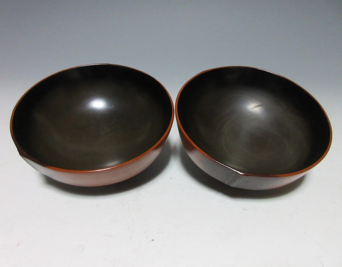 Pair of Niigata Take-nuri Lacquerware Bowls