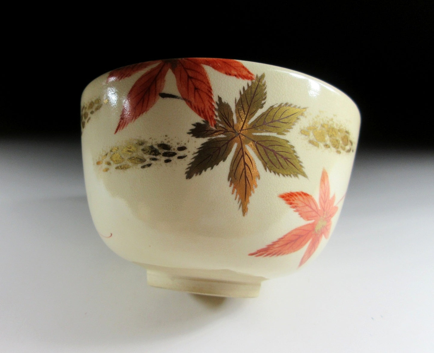 Kyo-ware Momiji Leaf Chawan