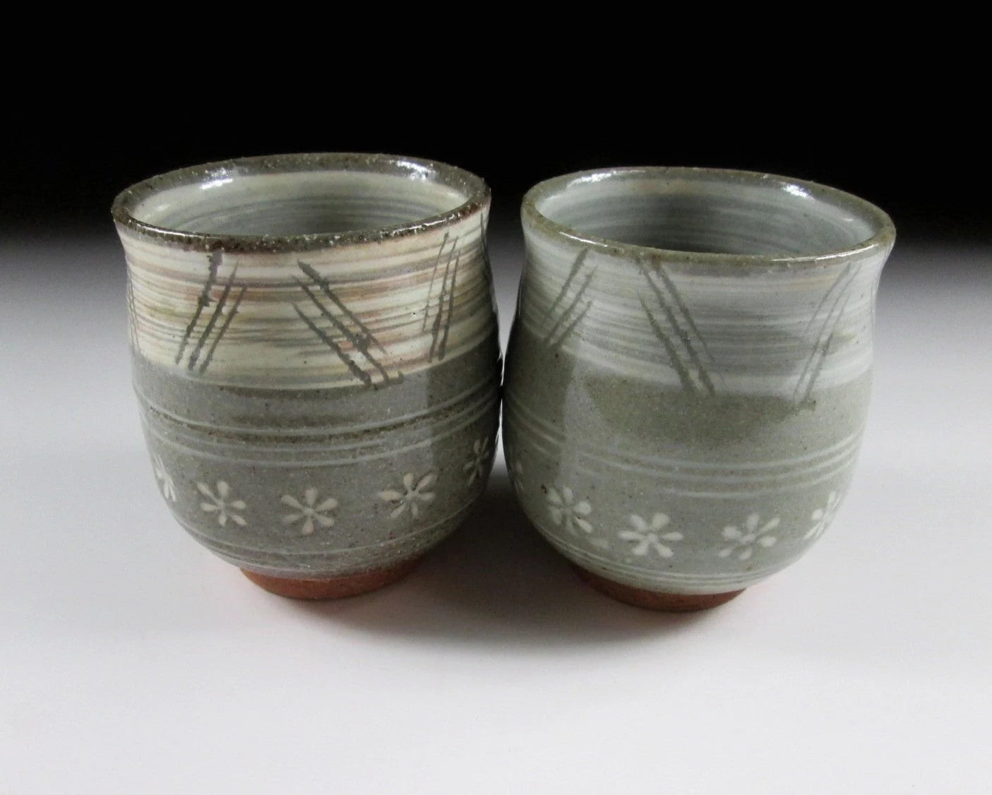 Kyo-ware Mishima Yunomi Tea Cups