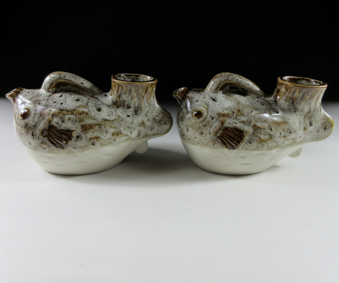 Pair of Vintage Fugu Tokkuri