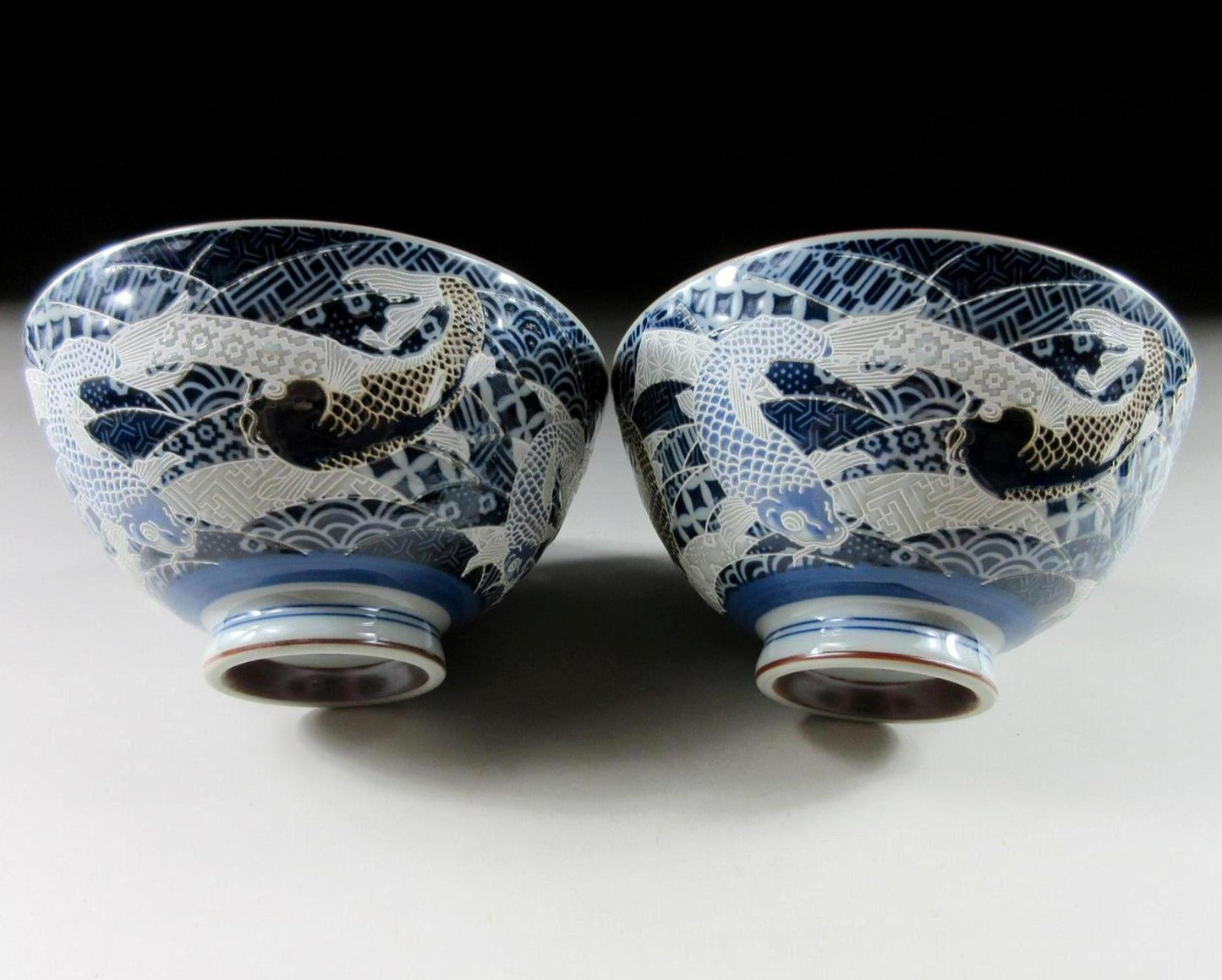 Mino-ware Koi Bowl Pair #1