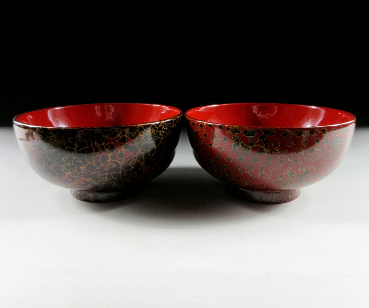 Pair of Tsugaru Lacquerware Bowls