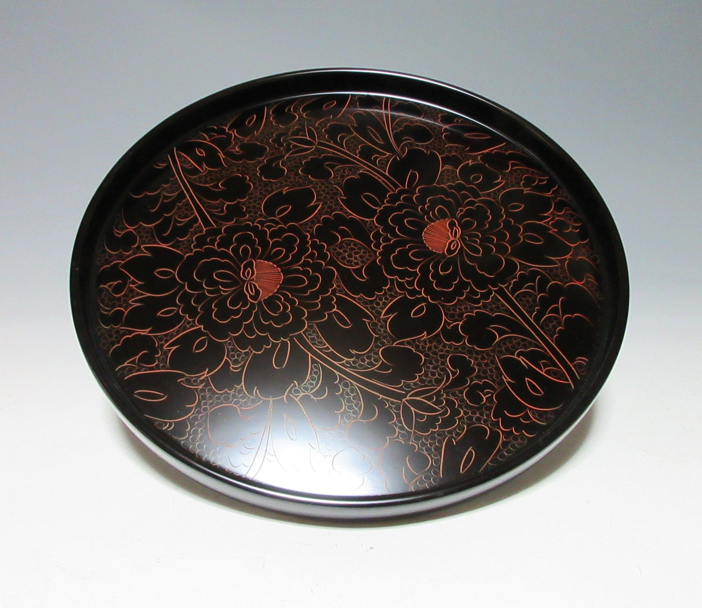 Echizen Lacquerware Botan-bori Tray