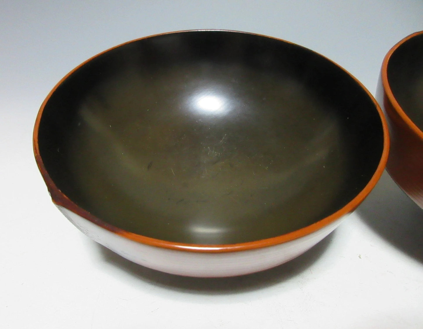 Pair of Niigata Take-nuri Lacquerware Bowls