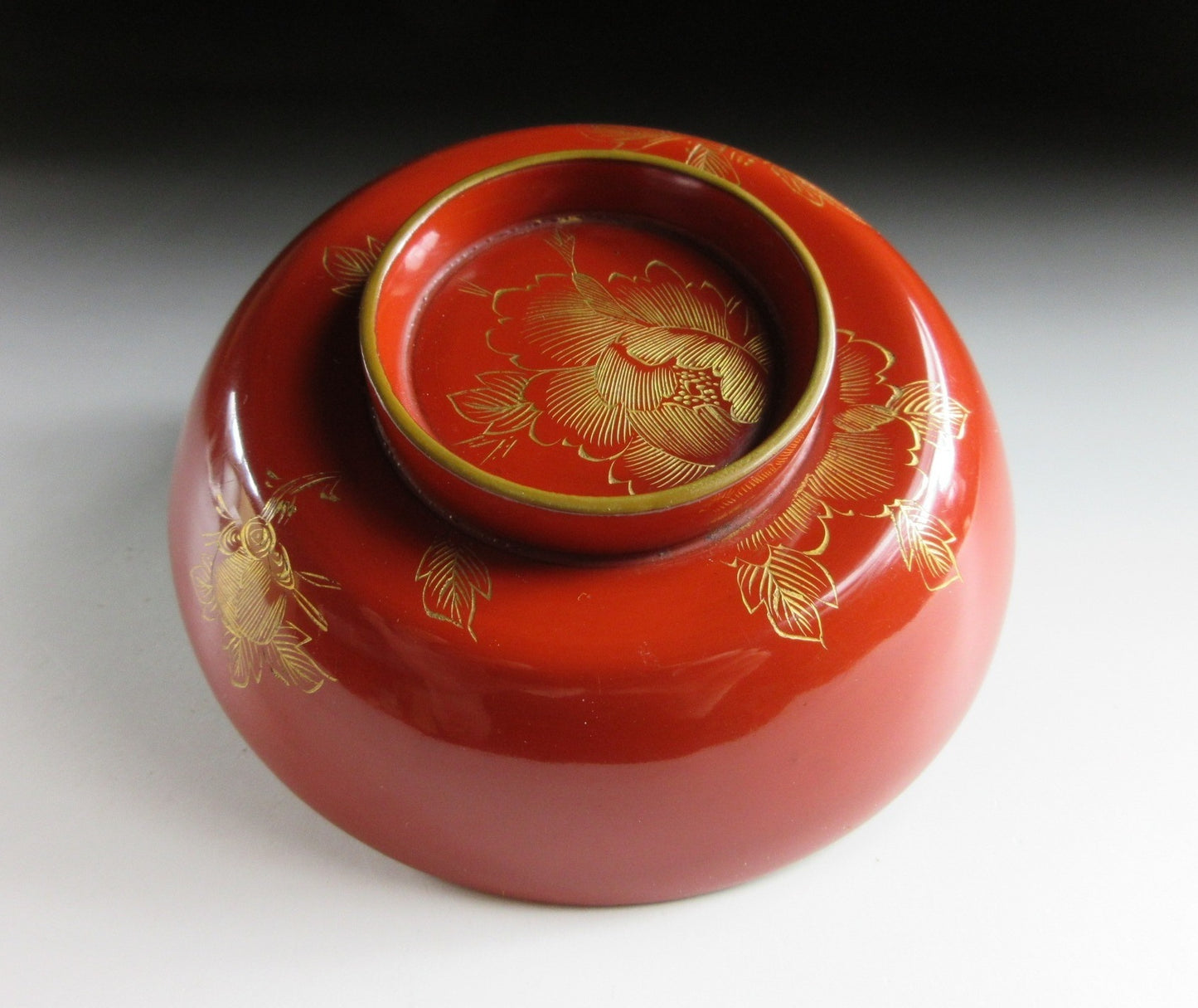 Lacquer Bowl with Peony Motif