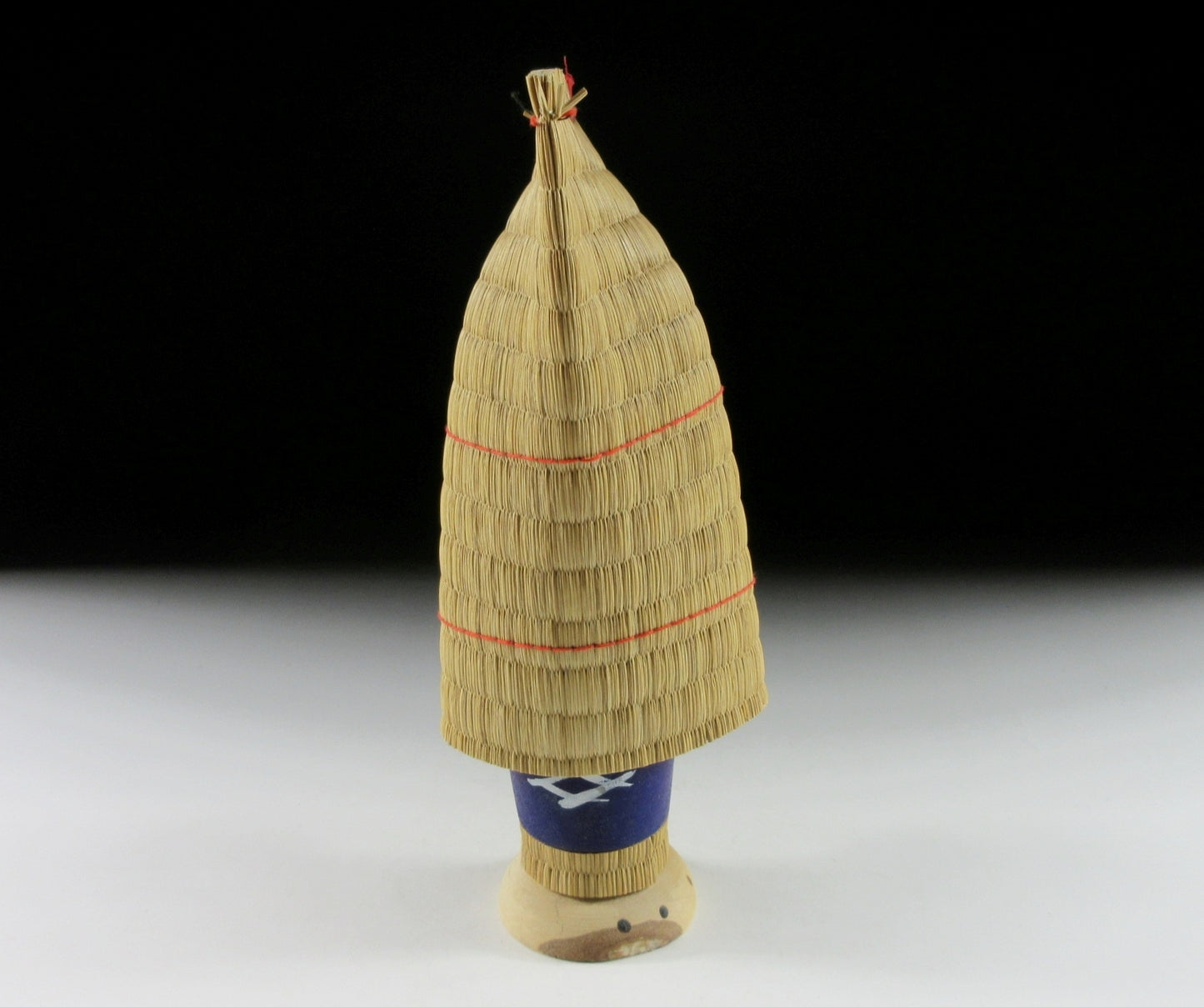 Vintage Kokeshi with Straw Cape