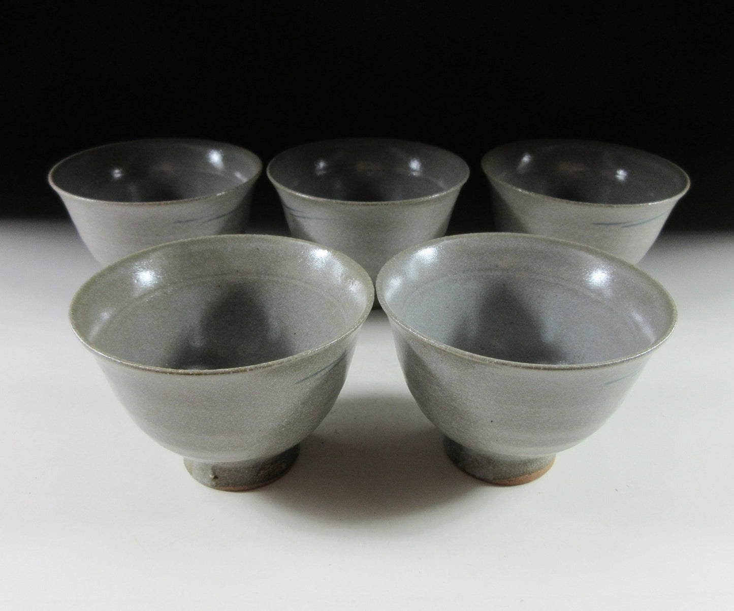 Set of Five Kyo-ware Egret Tea Cups