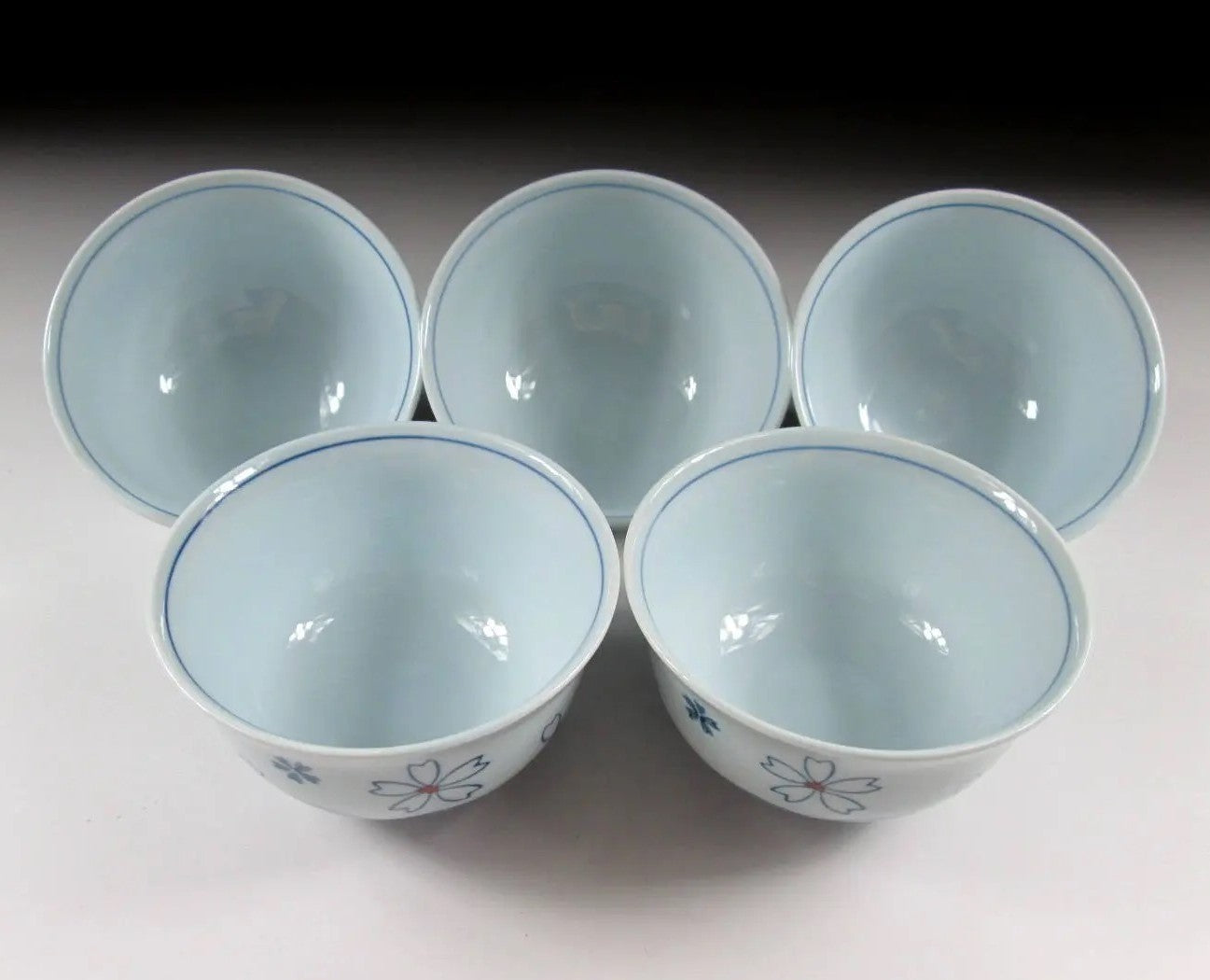 Sakura and Wave Pattern Sencha Cups
