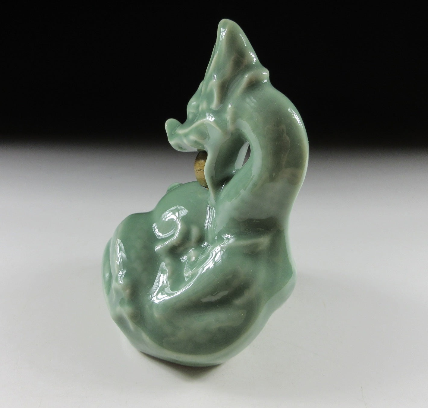 Kato Minoru Celadon Dragon Okimono