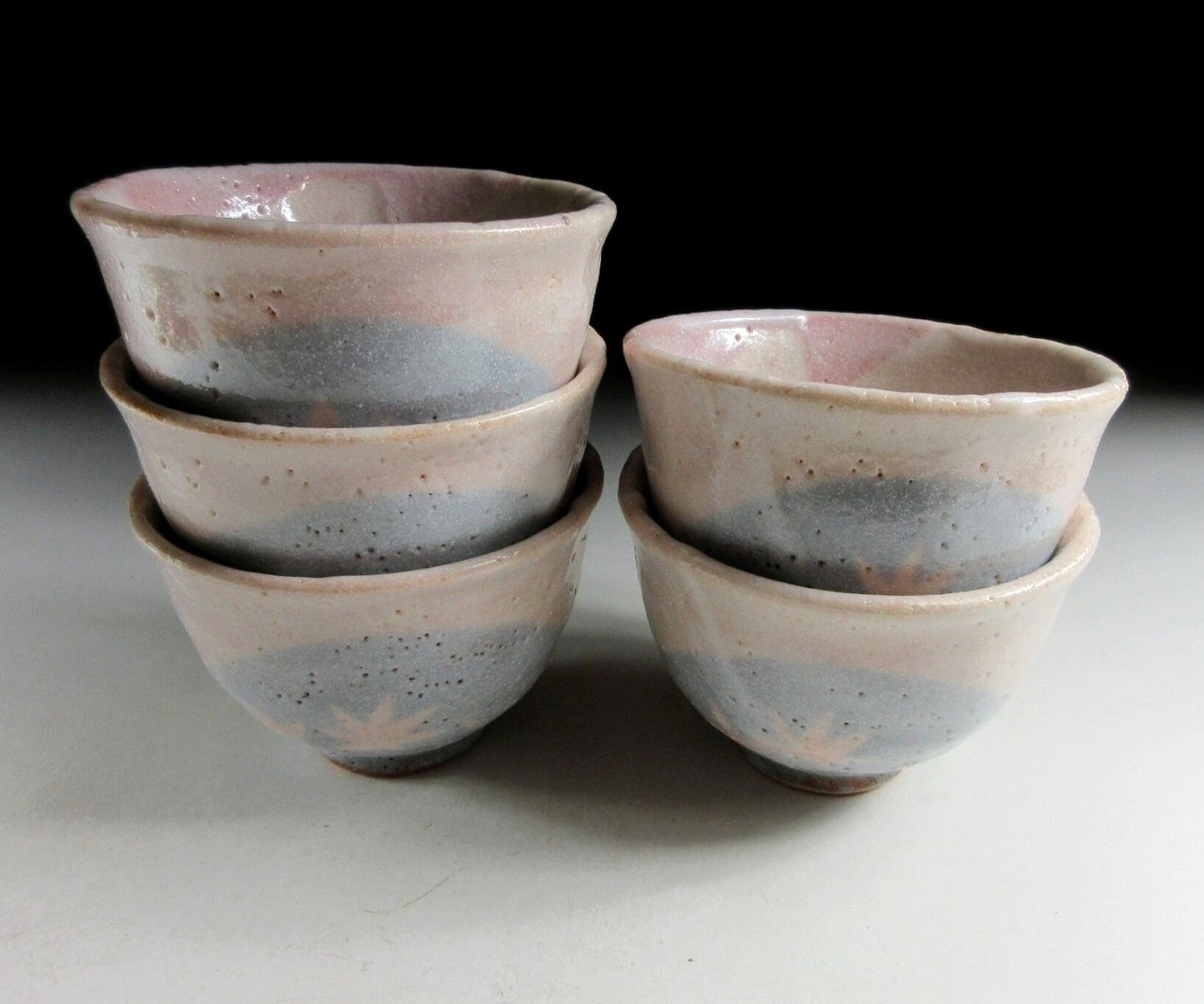 Andou Hidetake Shino-ware Sencha Cups