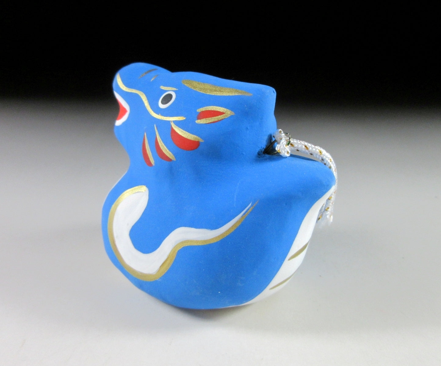 Blue Papier-mâché Dragon Bell #1