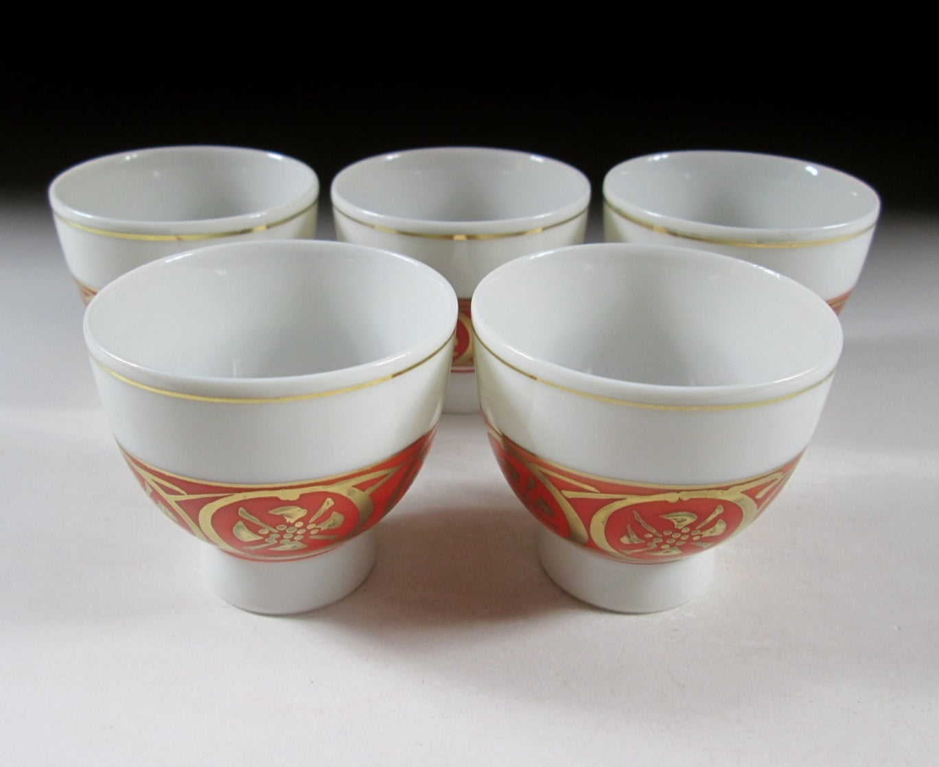 Set of Five Kutani-ware Ochoko Sake Cups