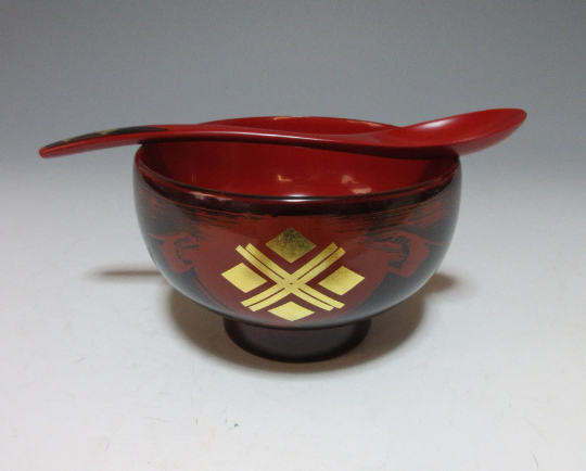 Hidehira-nuri Lacquerware Bowl with Spoon