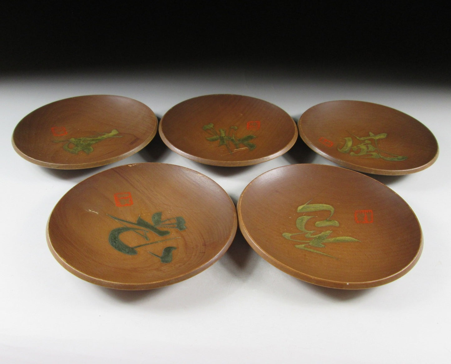 Set of Five Hida Lacquerware Chataku
