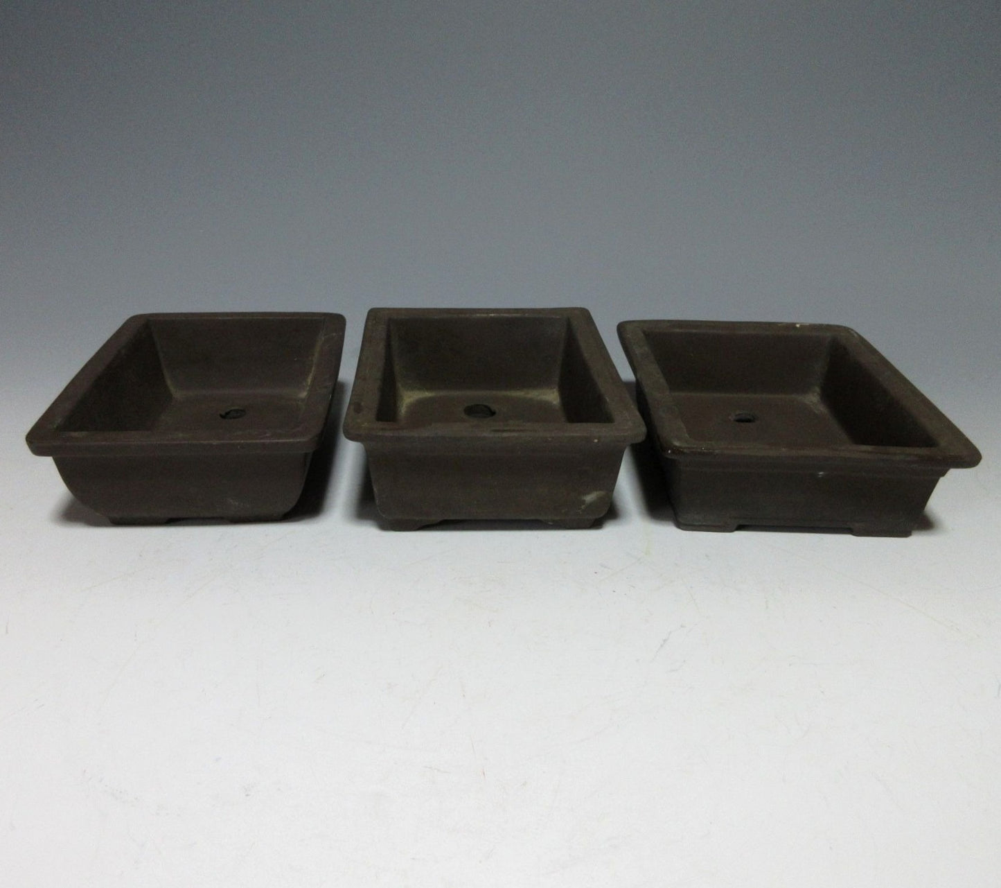 Set of Three Tokoname Bonsai Planters