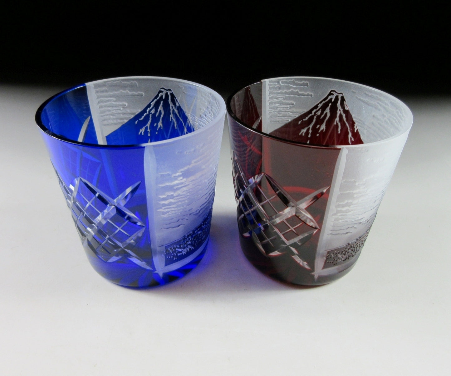 RESERVED - Hirayama Monji Mt. Fuji Edo Kiriko Glasses