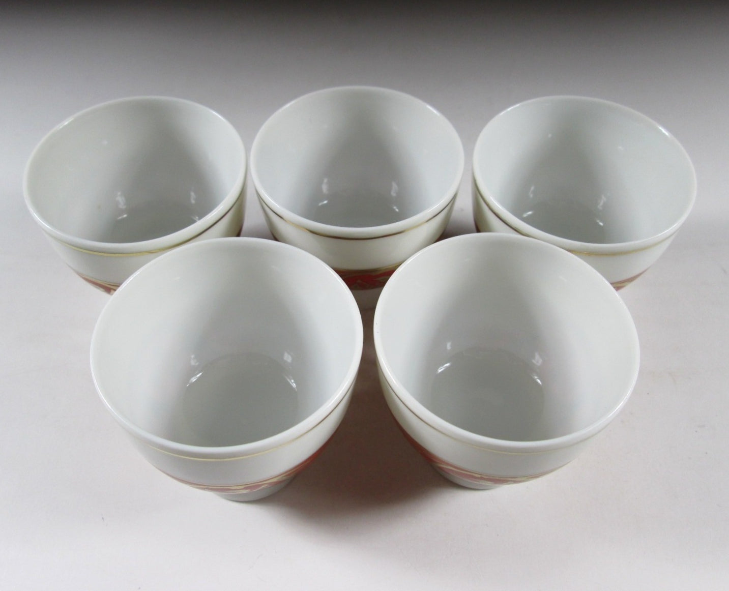Set of Five Kutani-ware Ochoko Sake Cups