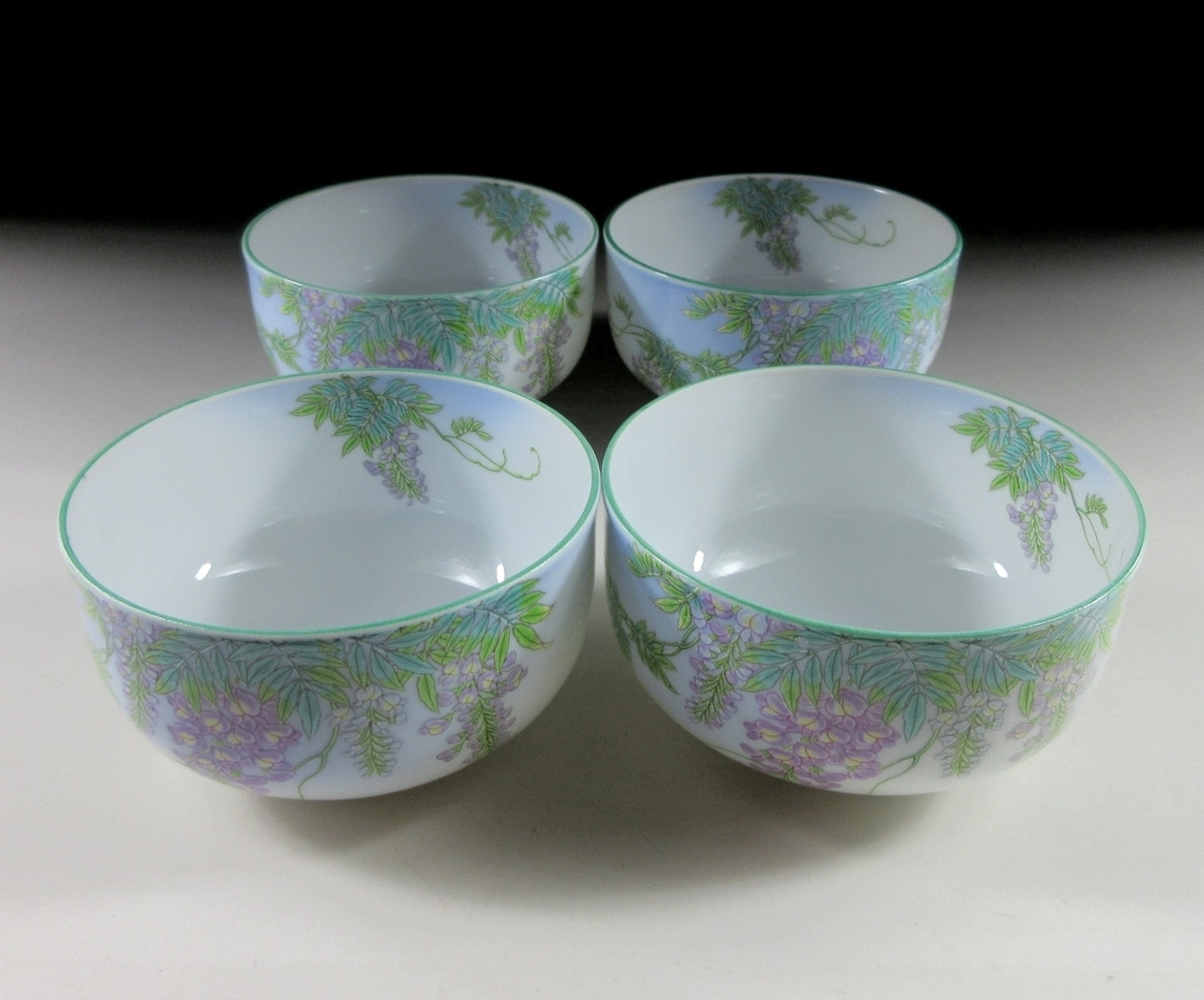 Fukagawa Porcelain Wisteria Tea Cups