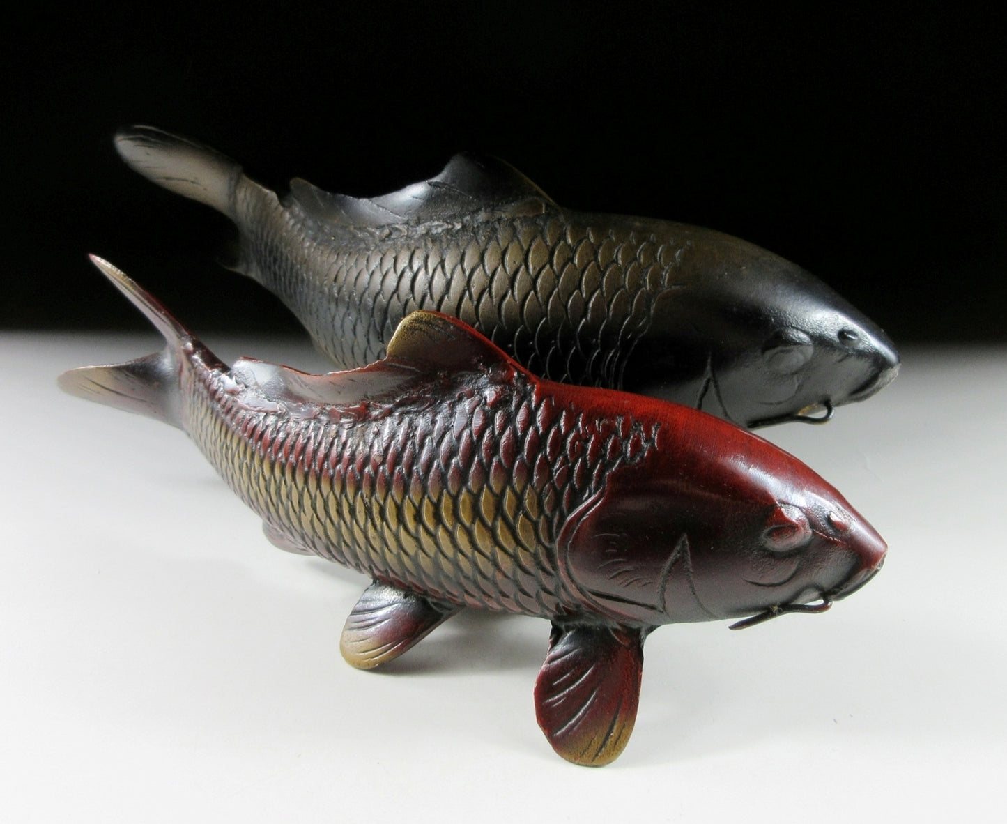 Pair of Meoto Koi Okimono